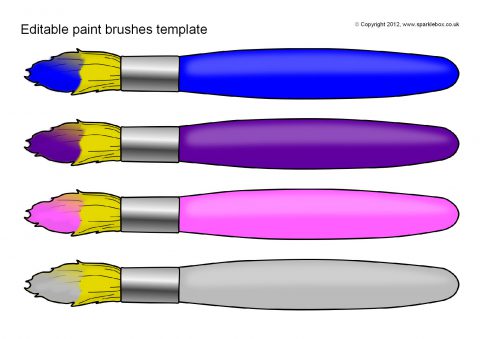 Editable Paint Brush Templates (SB7126) - SparkleBox