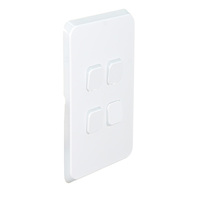 Clipsal Iconic 3044C-VW | 4 Gang Switch Plate Cover | Vivid White | (Skin Only)