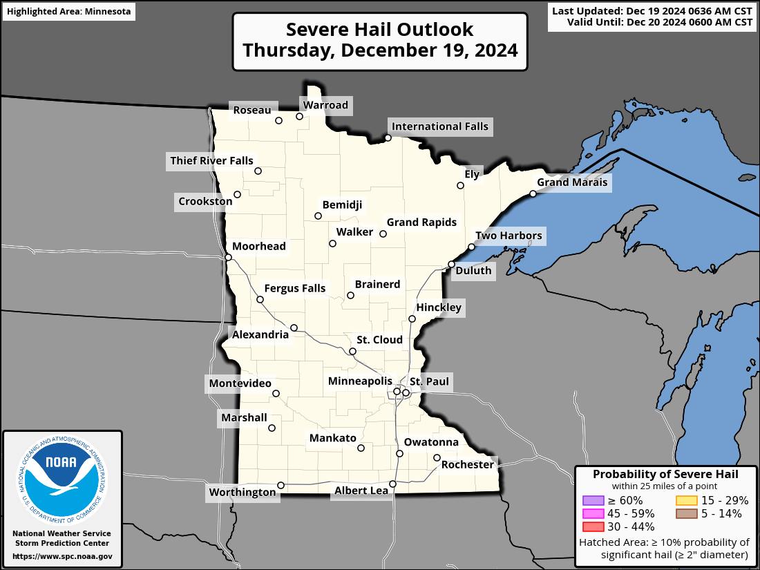 Day 1 Hail probabilities