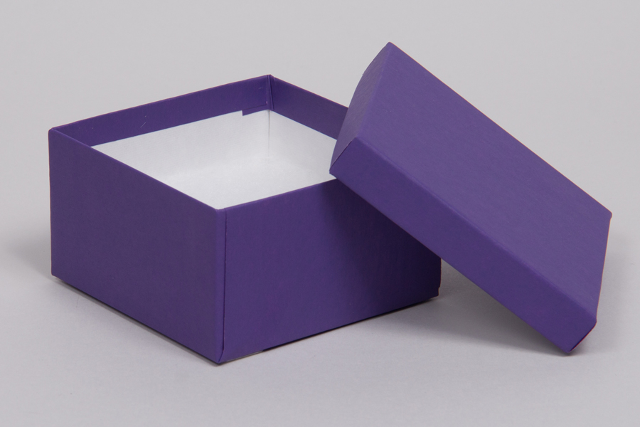 (#34) 3-1/2 x 3-1/2 x 2 MATTE DEEP PURPLE JEWELRY BOXES