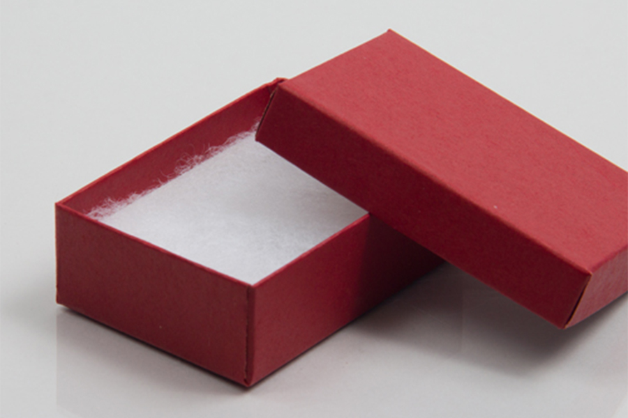 (#32) 3-1/16 x 2-1/8 x 1 MATTE BRICK RED JEWELRY BOXES