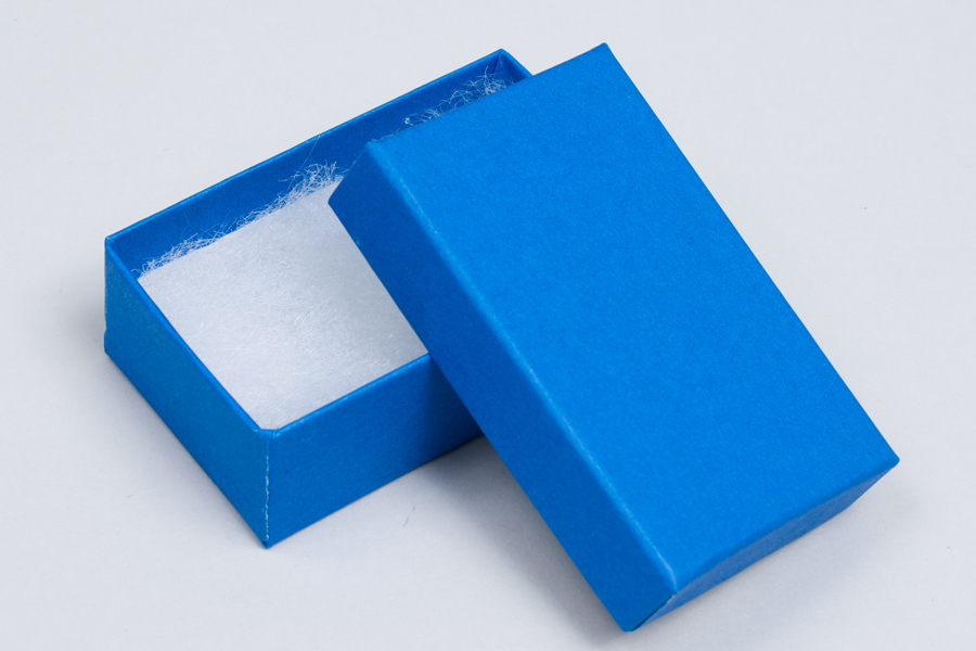 (#21) 2-1/2 X 1-1/2 X 7/8 MATTE COBALT BLUE JEWELRY BOXES