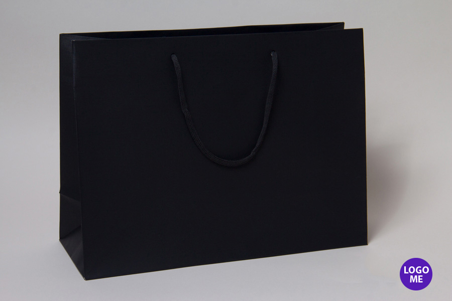 16 x 6 x 12 MATTE BLACK EUROTOTE SHOPPING BAGS