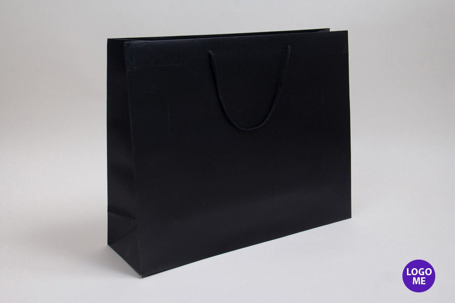 20 x 6 x 16 MATTE BLACK EUROTOTE SHOPPING BAGS