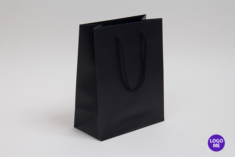 6 x 3.5 x 6.5 MATTE BLACK EUROTOTE SHOPPING BAGS