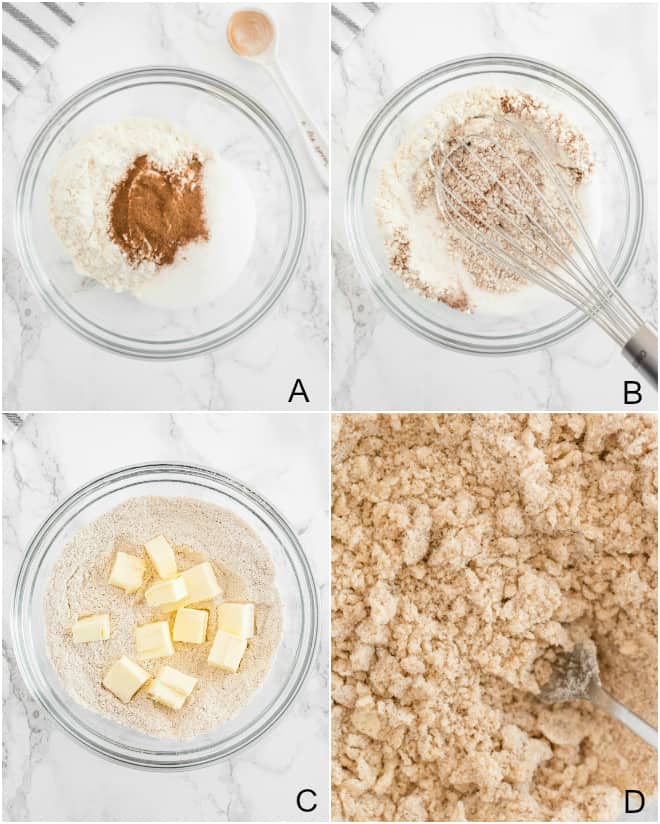 step by step photos to make the crumble topping