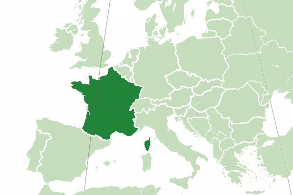 France on a map