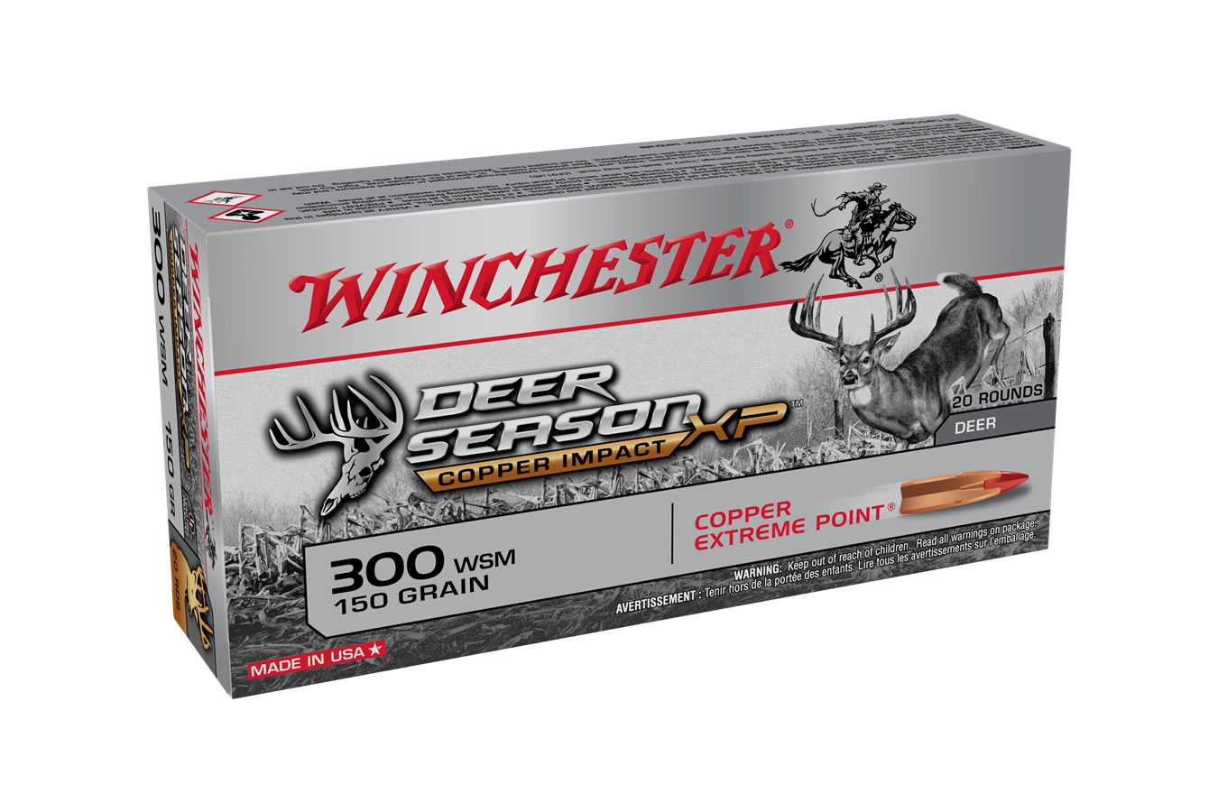 Winchester 300 WSM 150 gr Extreme Point Deer Season Copper Impact XP 20 ...