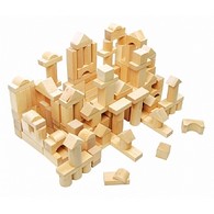 100 Natural Wooden Blocks