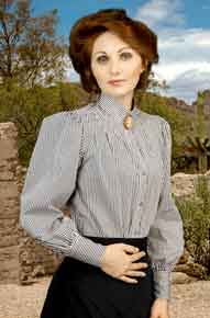 Frontier Classics Pioneer Blouse - Black Stripe - Ladies' Old West Blouses | Spur Western Wear