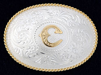 Montana Silversmiths Initial C Western Belt Buckle - Western Belt Buckles | Spur Western Wear