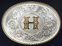 Montana Silversmiths Initial H Western Belt Buckle - Western Belt Buckles | Spur Western Wear