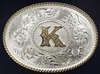 Montana Silversmiths Initial K Western Belt Buckle - Western Belt Buckles | Spur Western Wear