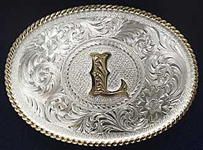 Montana Silversmiths Initial L Western Belt Buckle - Western Belt Buckles | Spur Western Wear