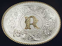 Montana Silversmiths Initial R Western Belt Buckle - Western Belt Buckles | Spur Western Wear