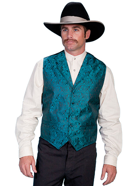 Scully Notched Lapel Paisley Vest - Purple - Men's Old West Vests and Jackets | Spur Western Wear