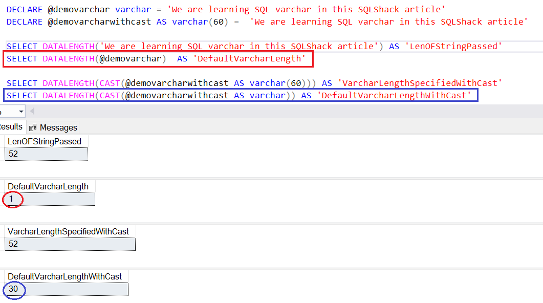 Understanding Length of strings concepts in SQL Server varchar when it is used with CAST and CONVERT functions.