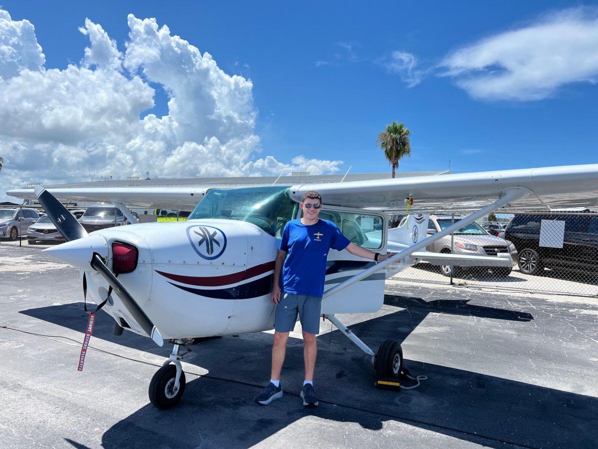 Matthew Christian prepares for take off at SRQ International Airport, where he is close to obtaining his private piloting license. 