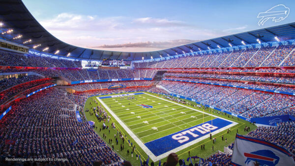 Rendering of a proposed Buffalo Bills football stadium