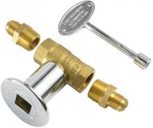 Stanbroil 1/2-Inch Straight Quarter-Turn Shut-Off Valve Kit for NG LP Gas Fire Pits with Polished Chrome Flange, 3-inch Key and 3/8 Male Flare x 1/2 NPT Fittings x 2