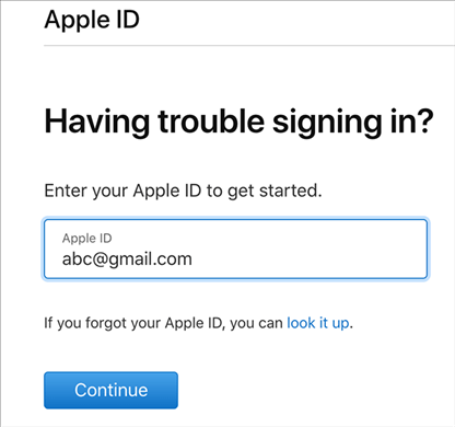 iforgot email address