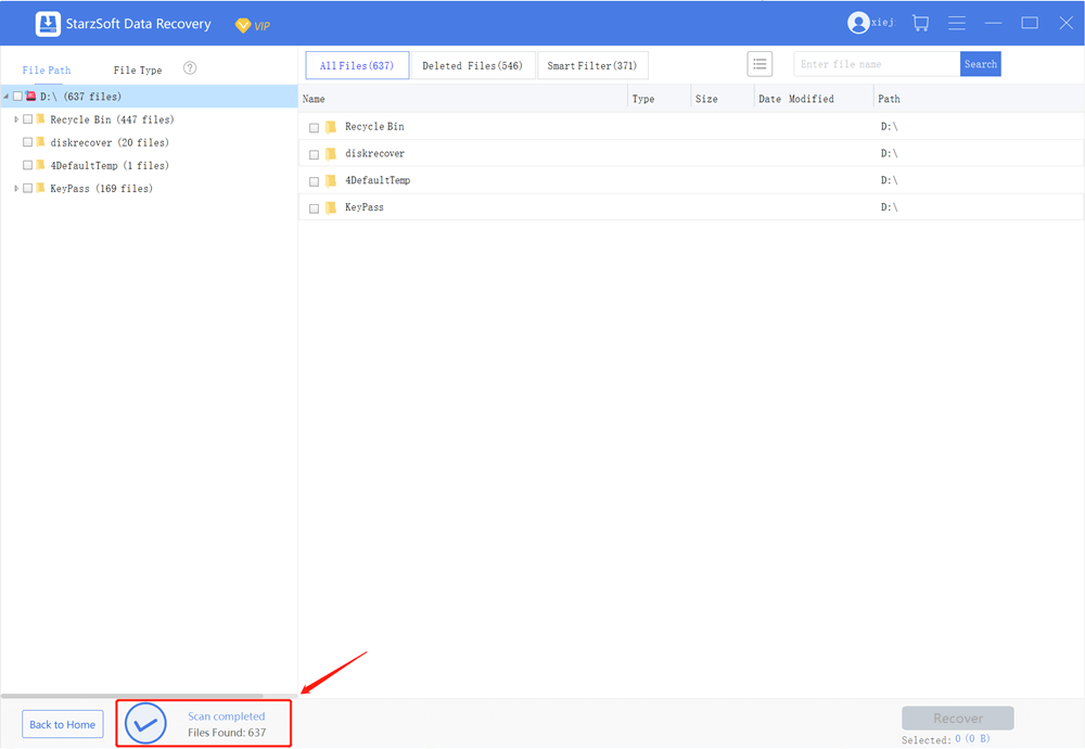 scan the data with starzsoft data recovery