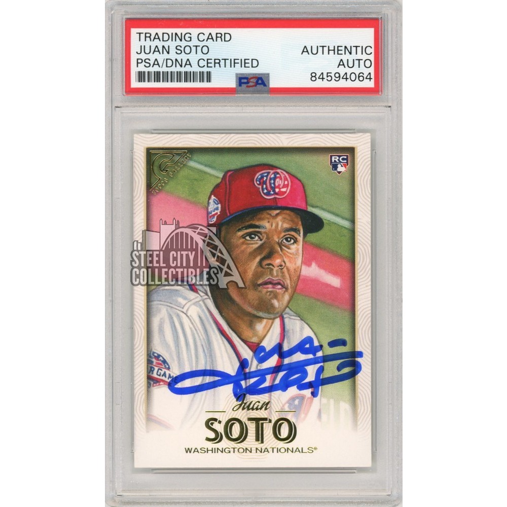 Juan Soto 2018 Topps Gallery Autograph Rookie Card #126 PSA/DNA | Steel ...