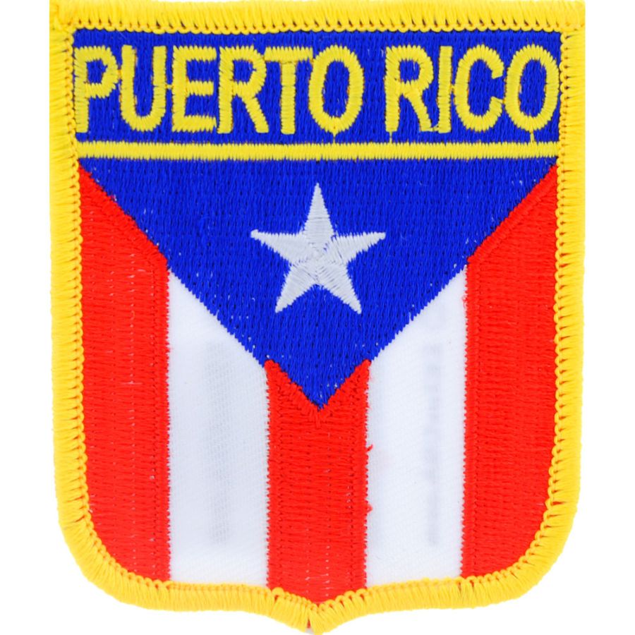 Puerto Rico - Flag Shield Embroidered Iron-On Patch at Sticker Shoppe