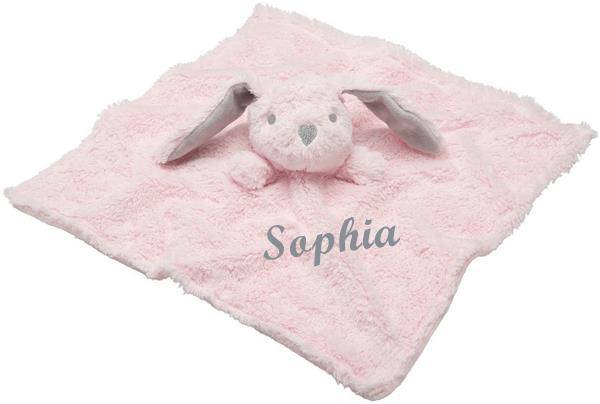 Elegant Baby Pink Bunny Blankie With Personalization