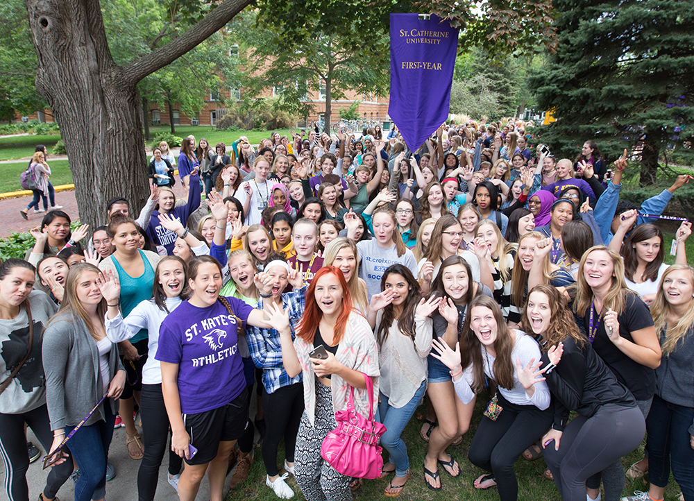 First year students posing for picture at opening celebration