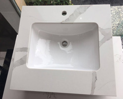 Calacatta Quartz Vanity Tops White Quartz Bathroom Countertops