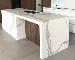 White Quartz Kitchen Countertop