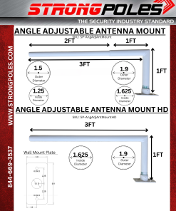 Specs for Heavy Duty Angle Adjustable Antenna Mount and Angle Adjustable Antenna Mount