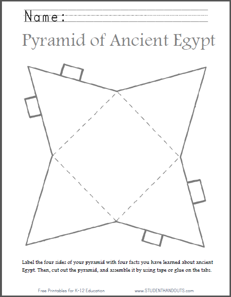 DIY Ancient Egyptian Pyramid Template - PDF is free to print.