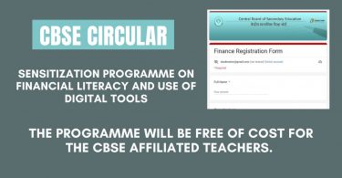 CBSE Circular - Sensitization Programme on Financial Literacy and use of Digital Tools 2022