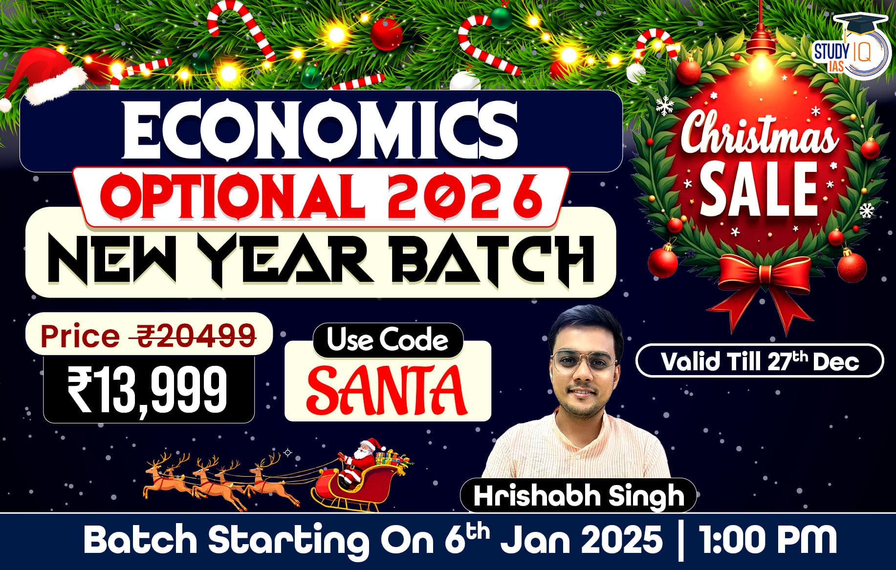 UPSC IAS (Mains) Economics Optional Live 2026 (Comprehensive) New Year Batch