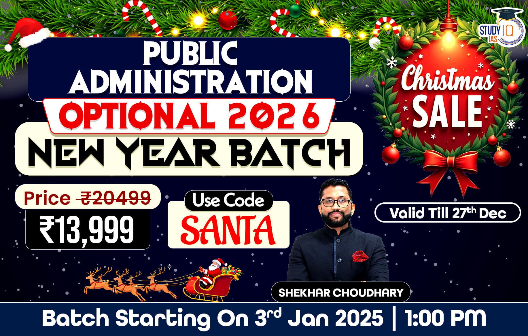 UPSC IAS (Mains) Public Administration Optional Live 2026 (Comprehensive) New Year Batch