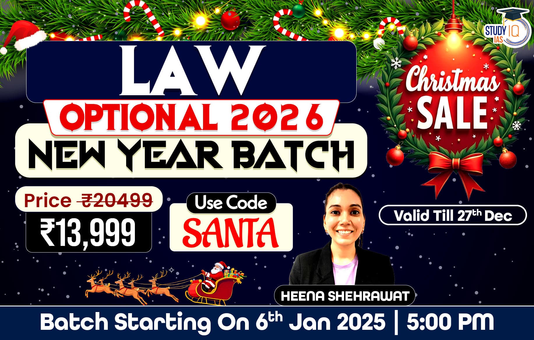 UPSC IAS (Mains) Law Optional Live 2026 New Year Batch