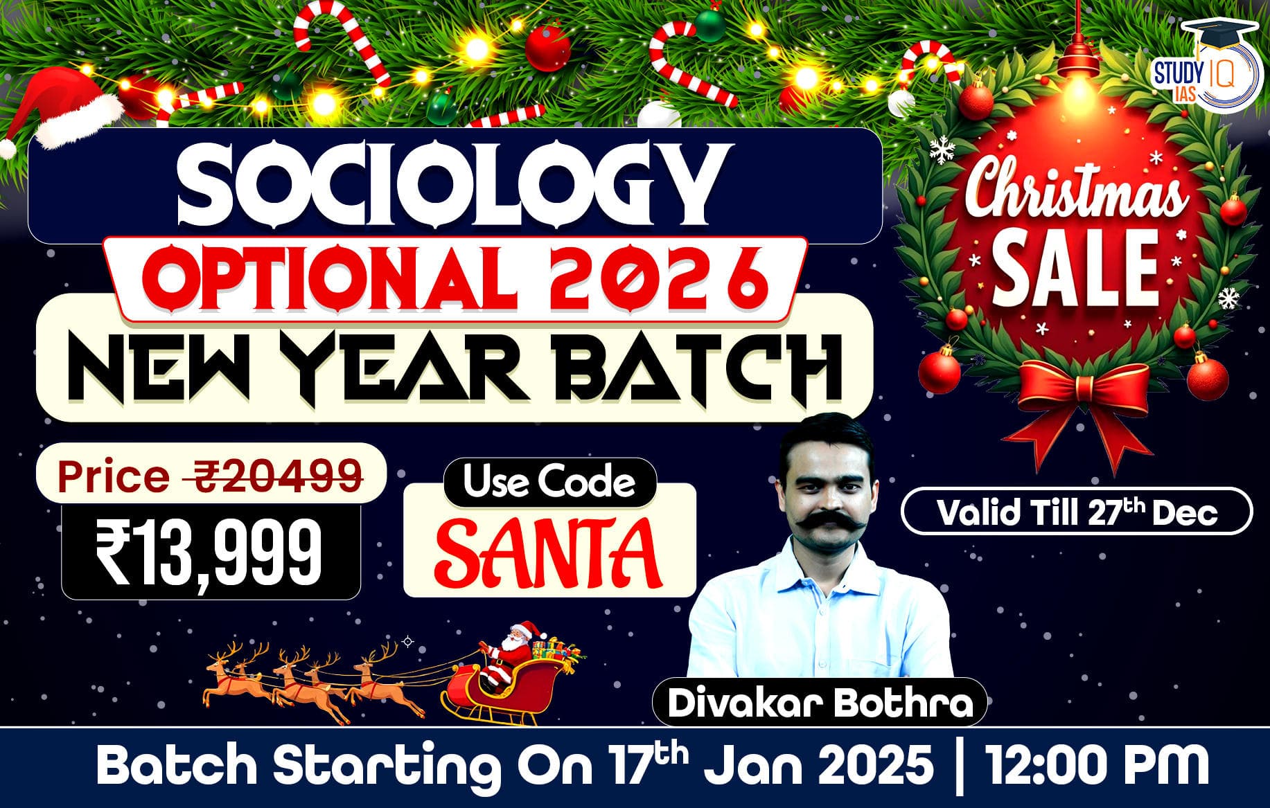 UPSC IAS (Mains) Sociology Optional Live 2026 (Comprehensive) New Year Batch