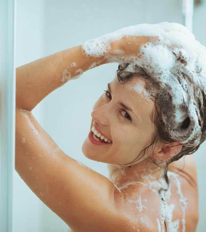 Women Washing Her Hair With Proper Technique