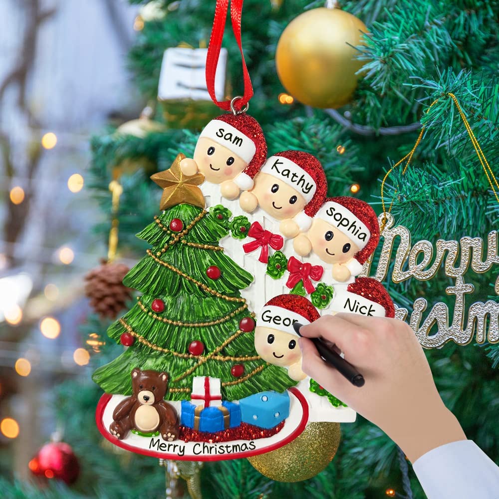 Personalized Happy Family Christmas Tree Ornament Gift