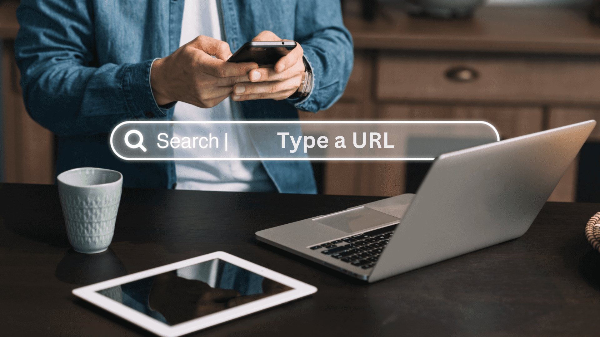 search google or type a url