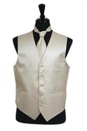  Horizontal Rib Pattern Vest Tie Set