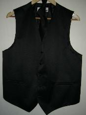  KA1299 Liquid Jet Black VEST & TIE SET 