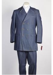   Mens Blue Double Breasted Suit