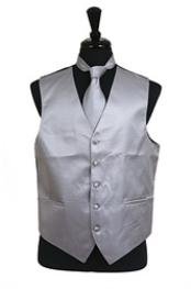  Horizontal Rib Pattern Vest Tie Set