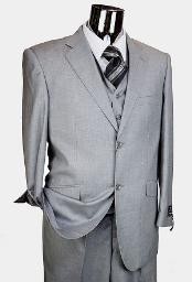  Light Grey 3pc 2 Button Style