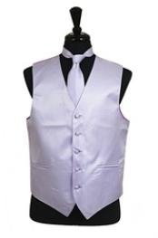  Horizontal Rib Pattern Vest Tie Set