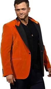  KINGSMAN EGGSYS FAILLE-TRIMMED COTTON-VELVET ORANGE TUXEDO