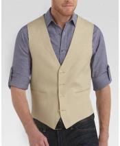 Mens2PieceLinenCausalOutfitsVest&Pants/